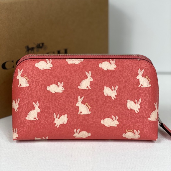 NWT Coach Cosmetic Case with Bunny Print - Picture 3 of 7